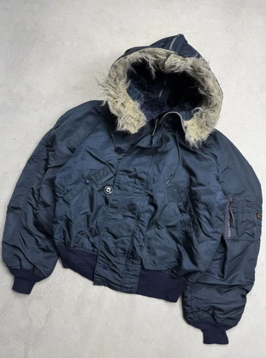 Alpha Industries Vintage Alpha Industries Fur N-2B Bomber Jacket Size US L / EU 52-54 / 3 - 2 Thumbnail