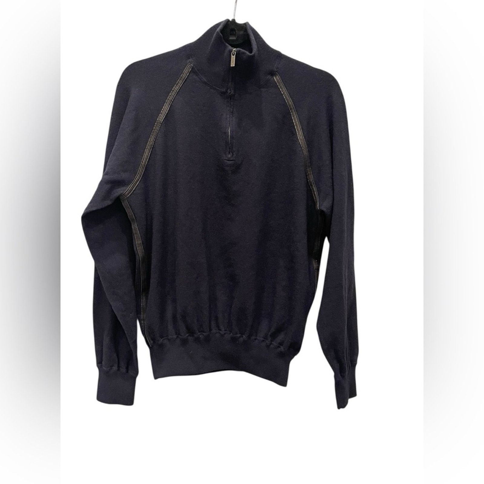 Ermenegildo Zegna Ermenegildo Zegna Sport Sweater Men L Blue 1/2 Zip Pullover Size US L / EU 52-54 / 3 - 2 Thumbnail
