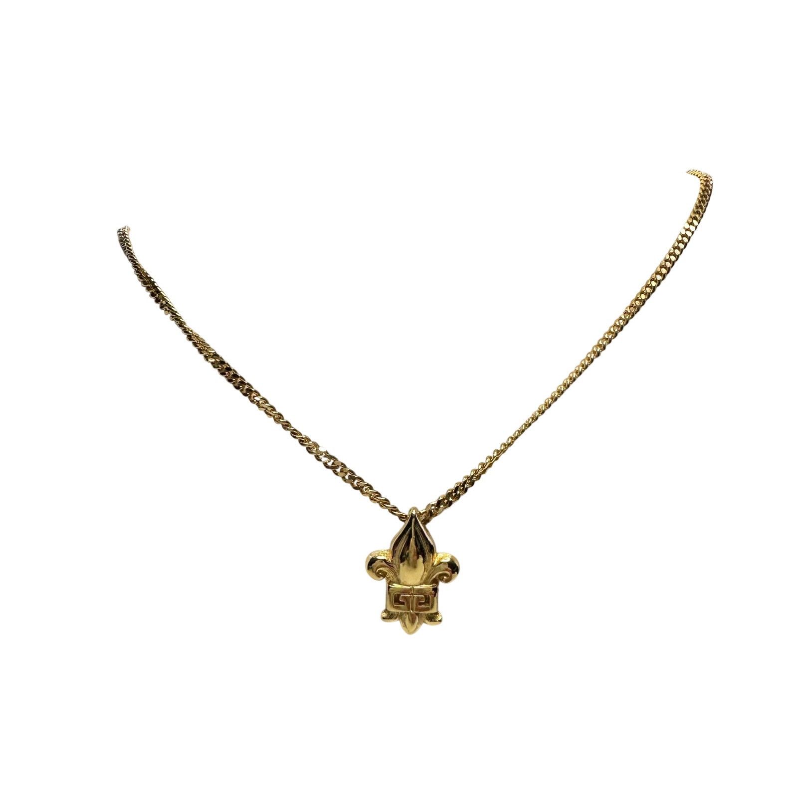 Givenchy Vintage Givenchy Gold Plated Fleur-De-Lis Pendant Necklace Size ONE SIZE - 10 Thumbnail