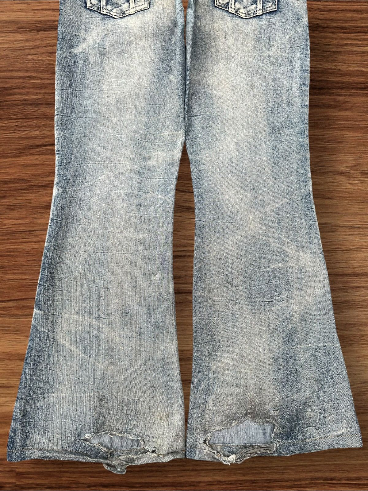 Japanese Brand × Le Grande Bleu (L.G.B.) Vintage Japanese Brand Stone Washed Grunge Style Flare Jeans Size 29" - 6 Thumbnail