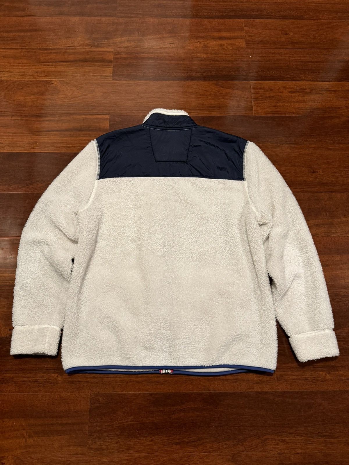 Nautica White Nautica Sherpa Fleece Jacket With Navy Accents Size US XL / EU 56 / 4 - 4 Thumbnail