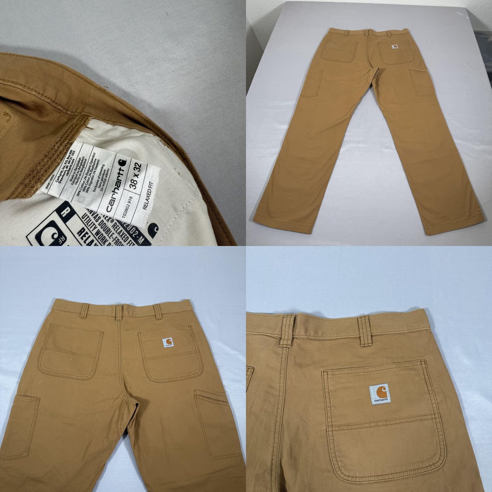Carhartt Carhartt Rugged Flex Pants Mens 38x32 Brown Canvas Double-Knee Utility Work Pants Carpenter Straight Leg Relaxed Fit Casual, Workwear Mens Brown 38x32 Size US 38 / EU 54 - 9 Thumbnail