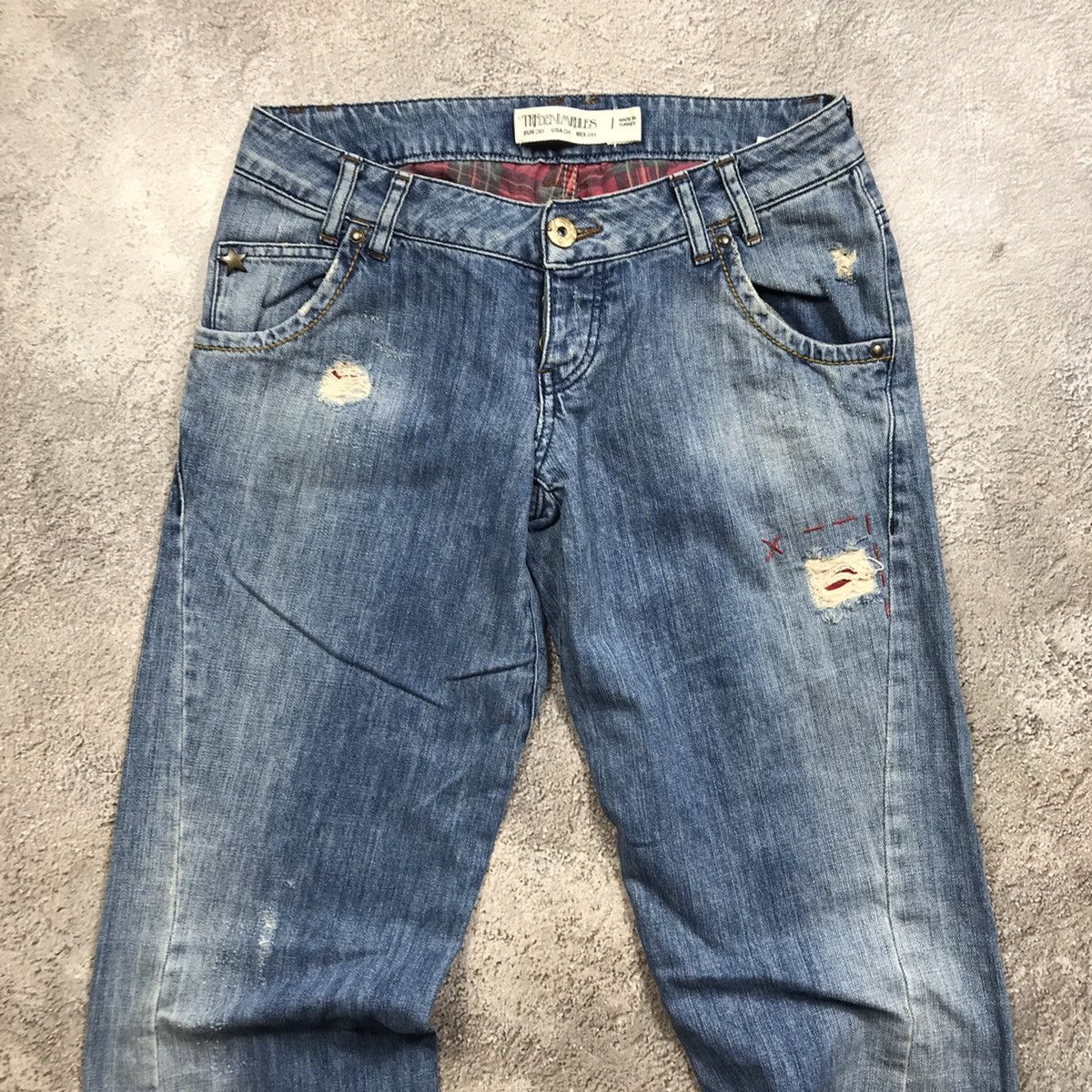 Vintage Vintage Y2K Baggy Distressed Flared Jeans Grunge Skate 29 Size US 29 - 4 Thumbnail