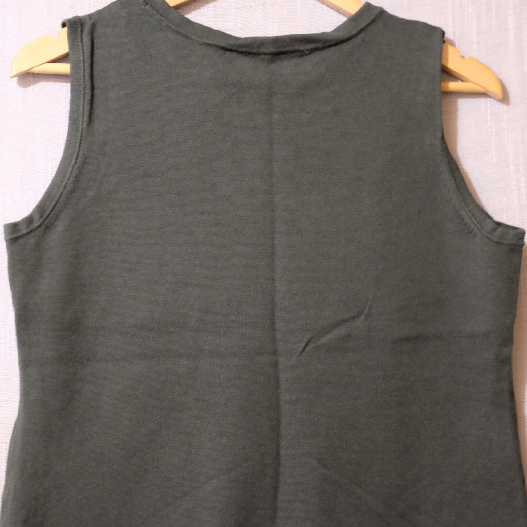 Vintage Christopher & Banks Sweater Tank Dark Green Stretch Womens L Tank Knit Cotton/Nylon Regular Size L Dark Green 90s? Size L / US 10 / IT 46 - 6 Thumbnail