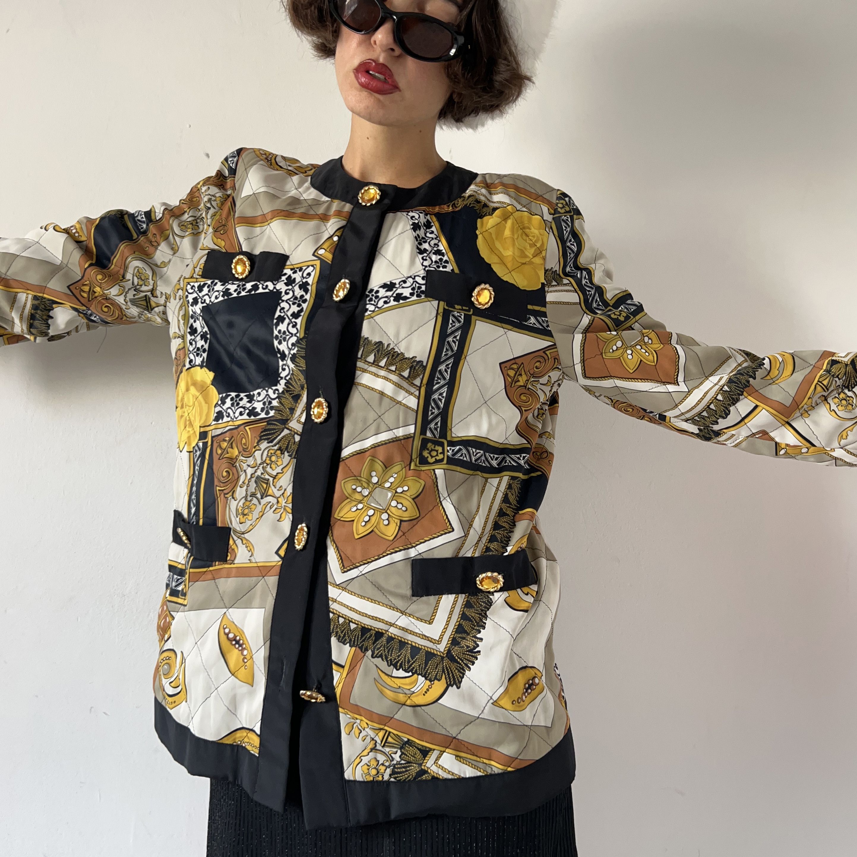 Vintage Vintage 90s novelty print quilted jacket Size M / US 6-8 / IT 42-44 - 3 Thumbnail