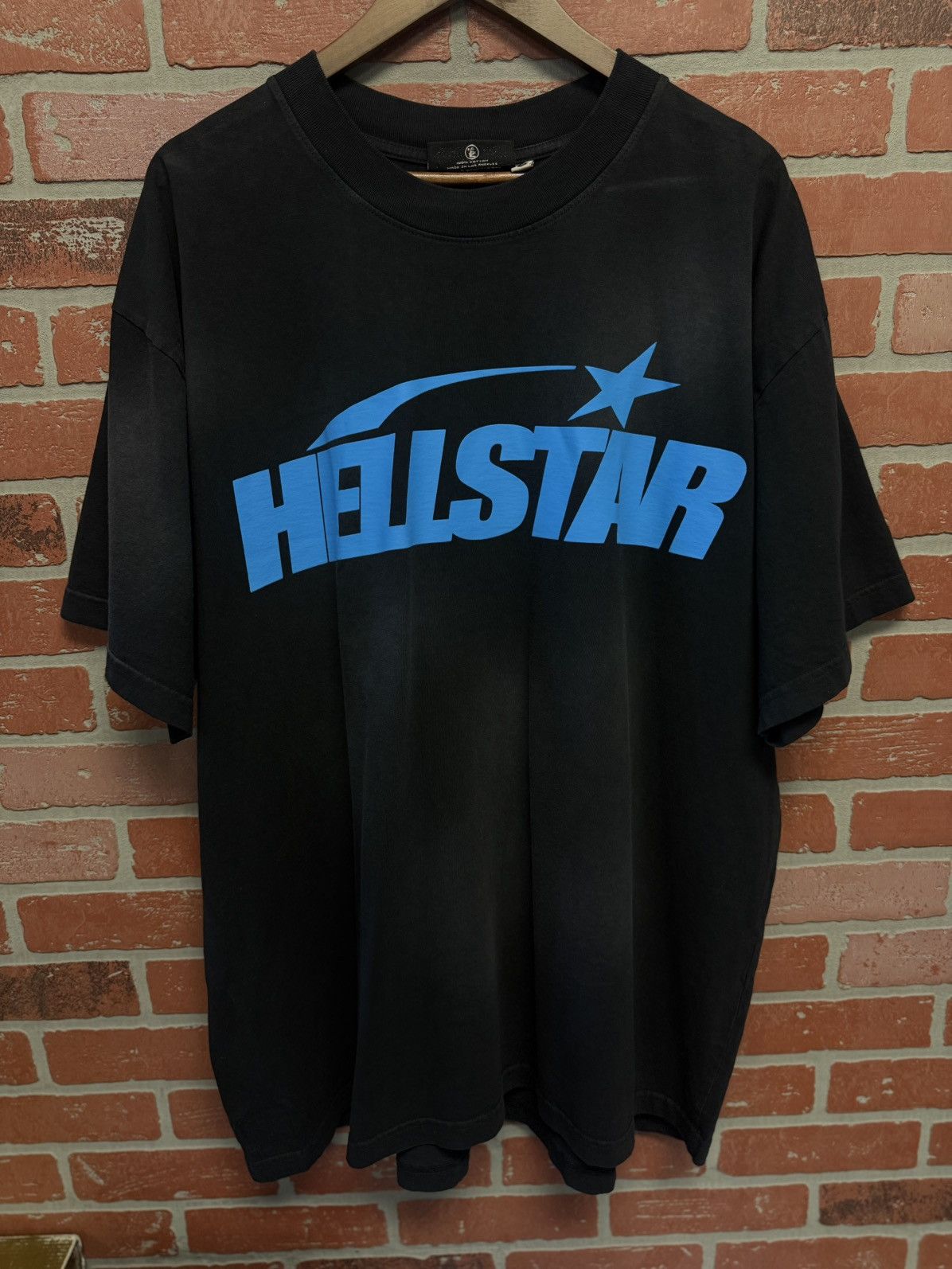 Hellstar Black Blue Logo Tee Shirt 100% Authentic Size XXL