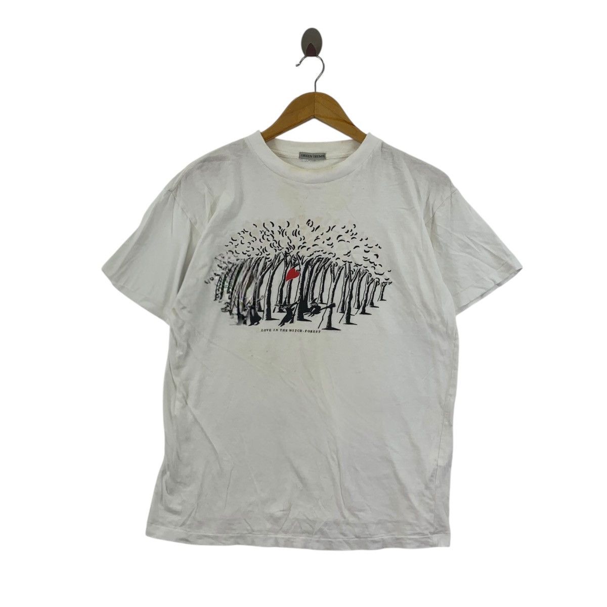Vintage Vintage 90’ LOVE IN THE WITCH FOREST Artwork Tee Shirt Top Size S / US 4 / IT 40 - 1 Thumbnail