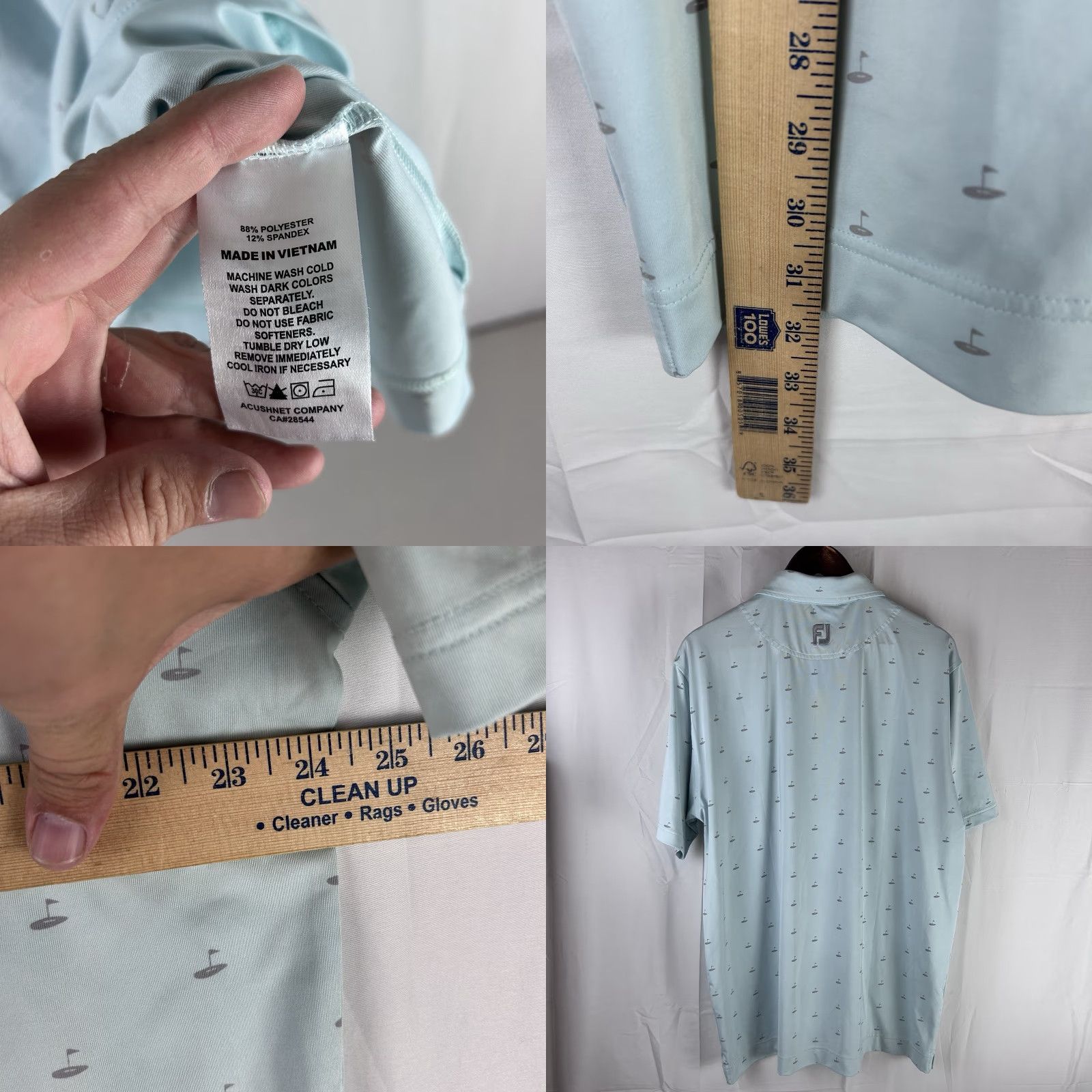 Footjoy FootJoy Polo Shirt Mens XL Blue Hole in One Athletic Fit Performance Golf Shirt Polo Mens XL Blue FootJoy Athletic Short Sleeve Breathable Quick Dry Size US XL / EU 56 / 4 - 8 Thumbnail