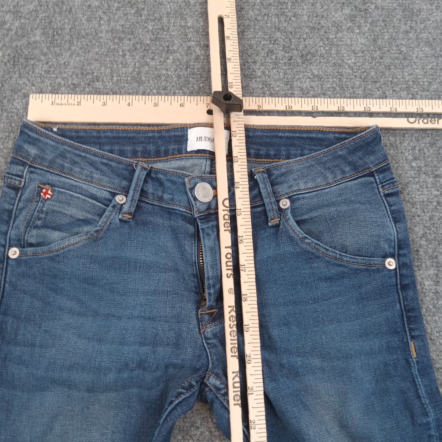 Hudson Hudson Womens Blue Denim Straight Leg Jeans Size 25 (26x26) Stretch Size 42" / US 20 - 4 Thumbnail