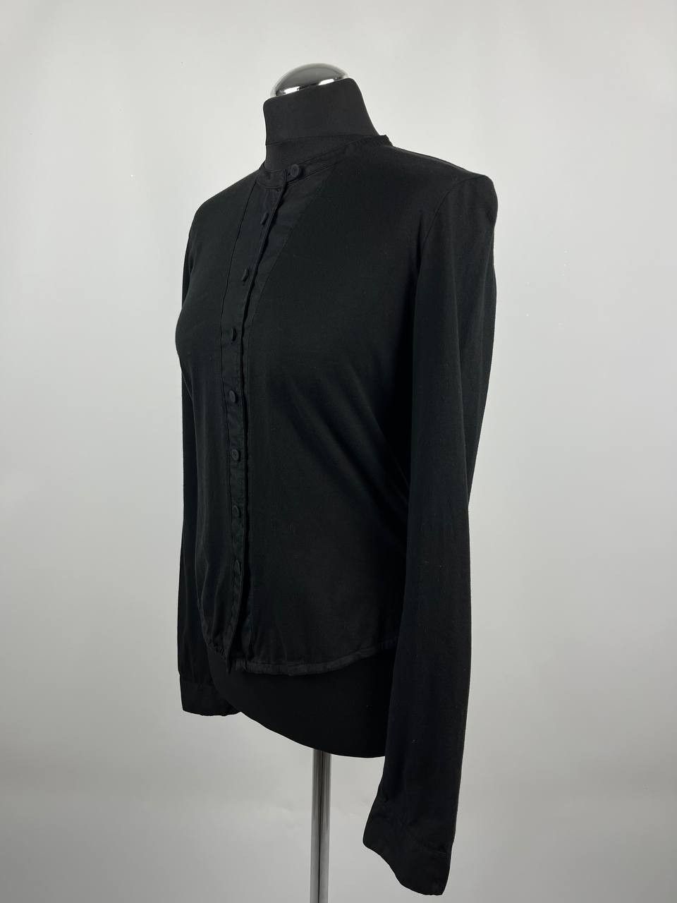 hannes roether Hannes Roether Black Cotton Slim Fit Button Up Blouse Size M Size M / US 6-8 / IT 42-44 - 2 Thumbnail