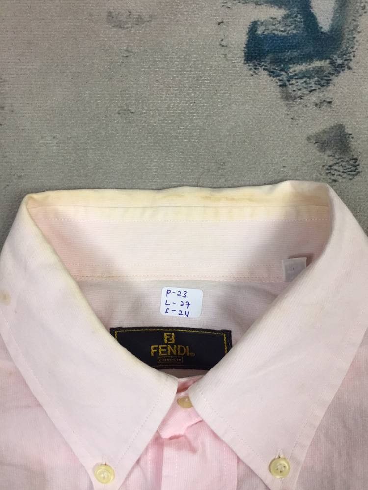 Fendi Vtg Fendi Camicie Luxury Designer Pink Button Down Shirt Size US XL / EU 56 / 4 - 11 Thumbnail