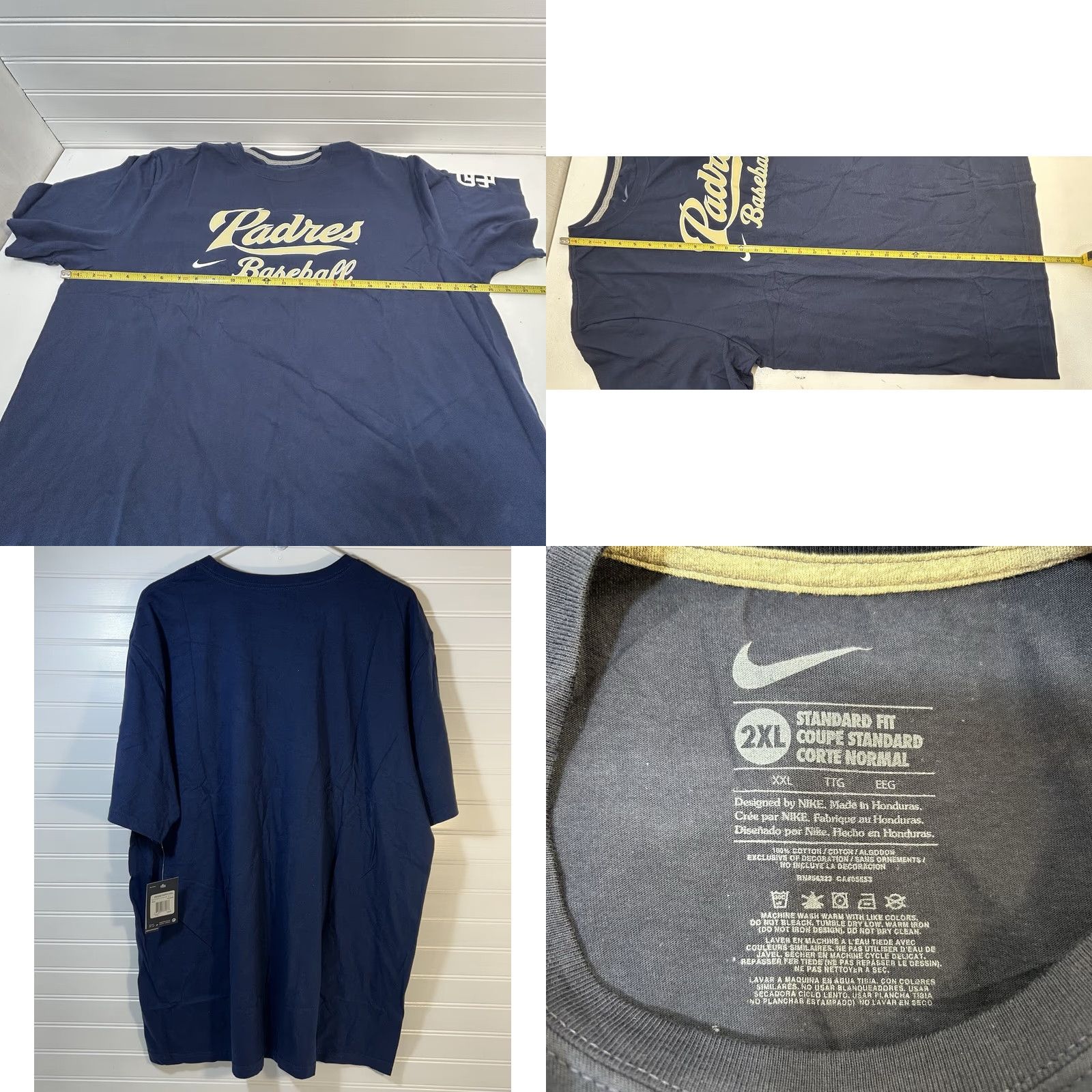 Nike VINTAGE Nike San Diego Padres Shirt Men 2XL Navy Blue MLB Dead Stock 2010s NWT Size US XXL / EU 58 / 5 - 9 Thumbnail