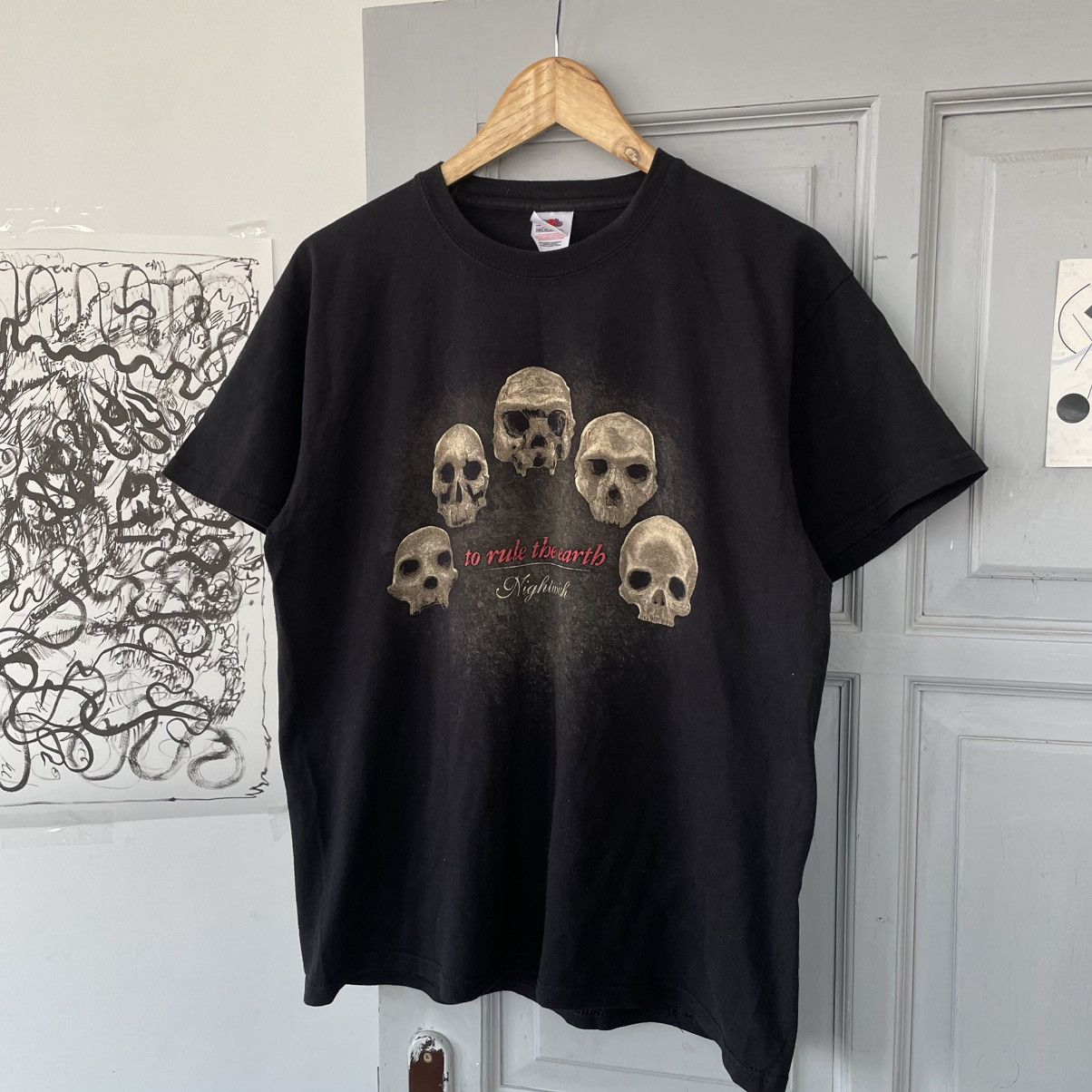 Band Tees × Vintage Vintage Nightwich No Rule The Earth Black T-shirt Size US M / EU 48-50 / 2 - 2 Thumbnail