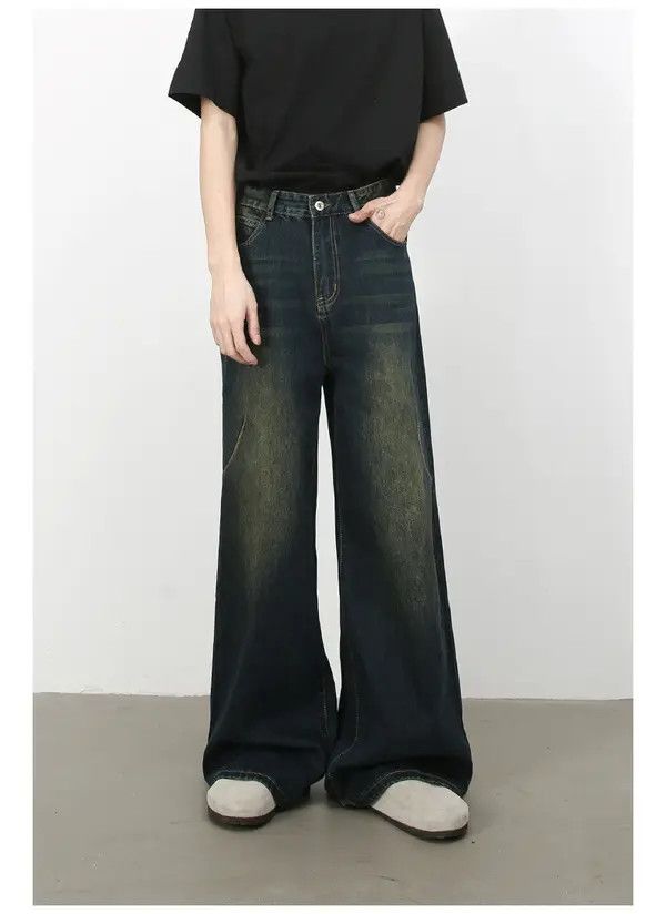 Japanese Brand Eno American retro high street distressed jeans men's loose Size US 32 / EU 48 - 3 Thumbnail