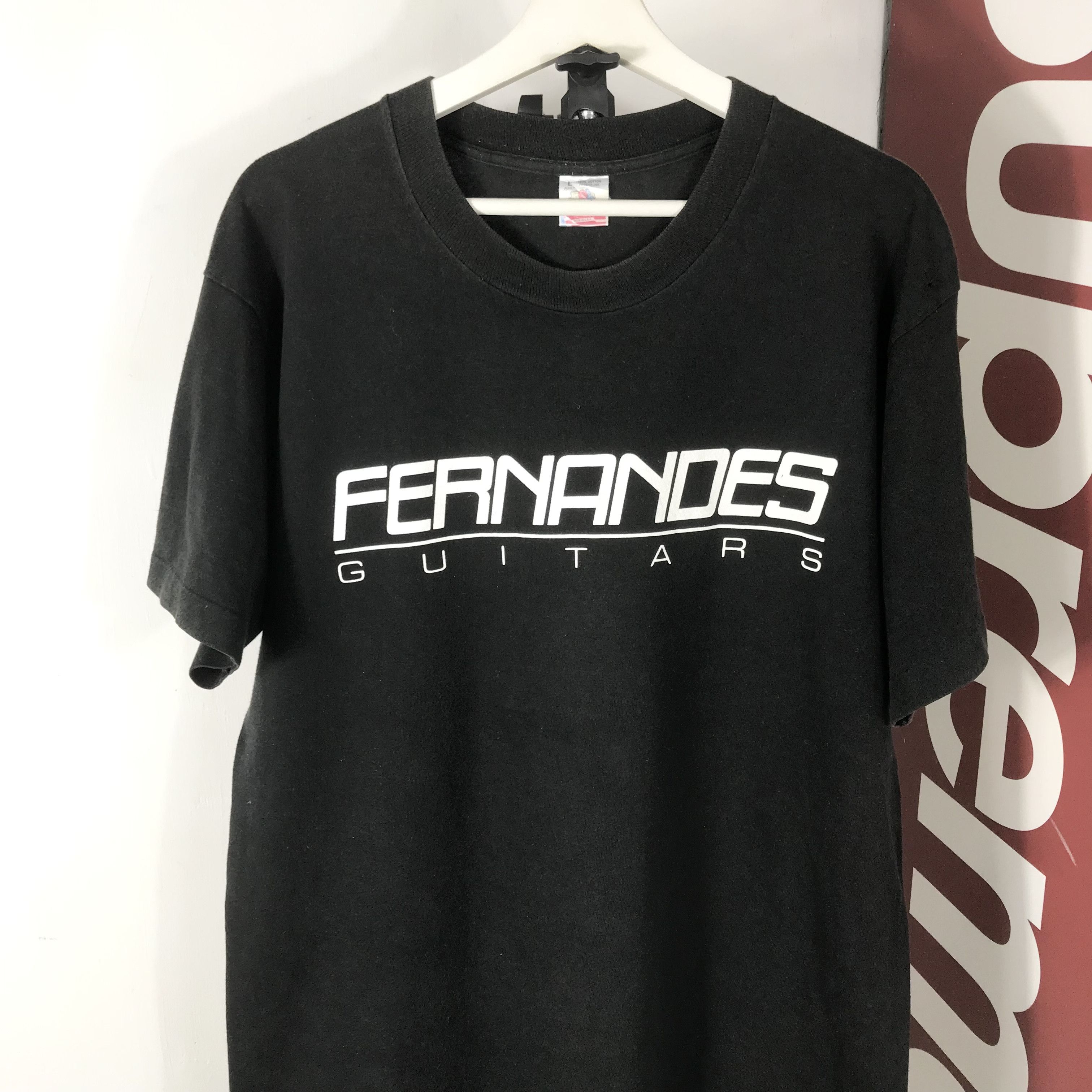 Fender Vintage 90s FERNANDES Guitar music promo t shirt faded black Size US L / EU 52-54 / 3 - 2 Thumbnail
