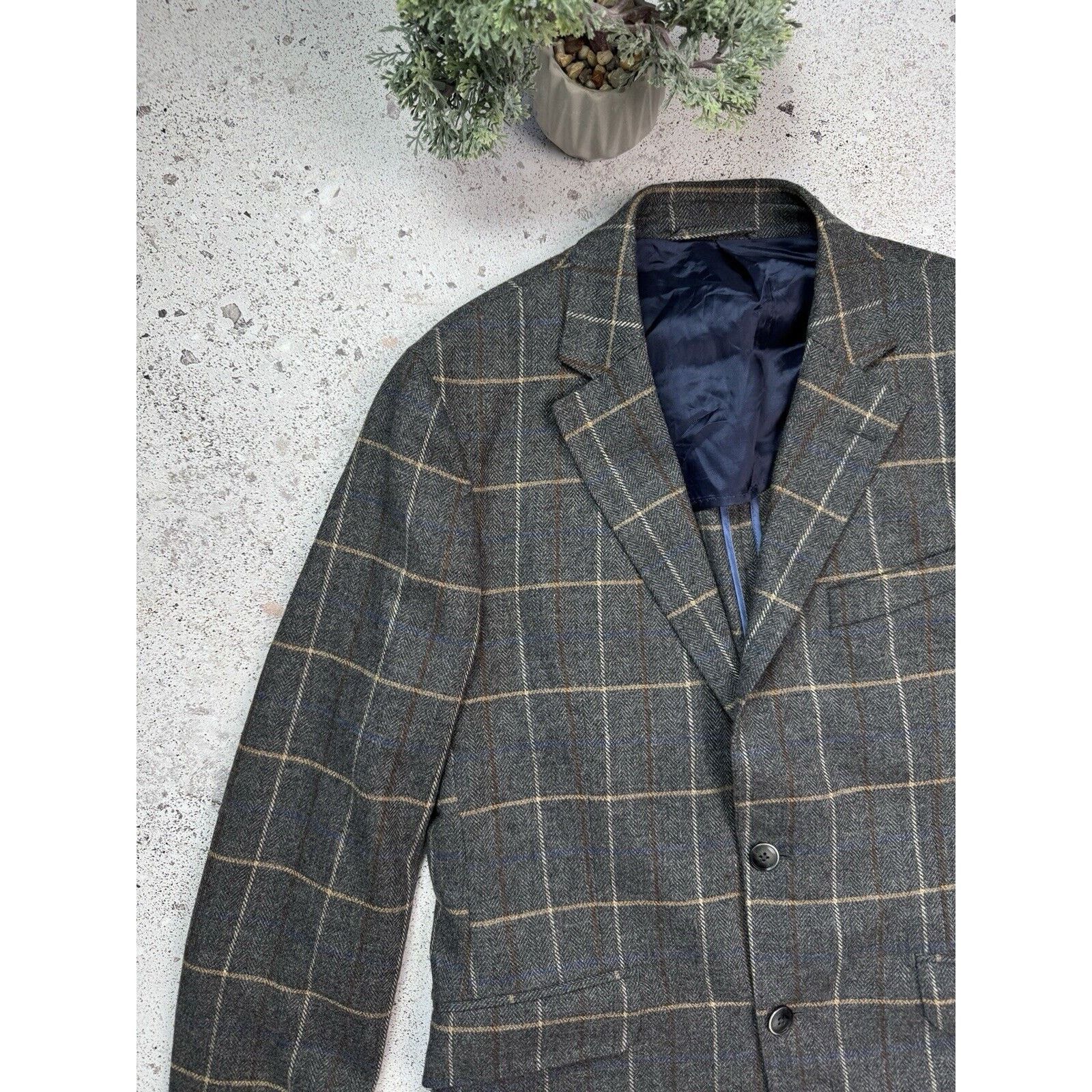 Hackett Hackett London Light Wool Plaid Blazer Jacket Size 40(180) Size 40R - 3 Thumbnail