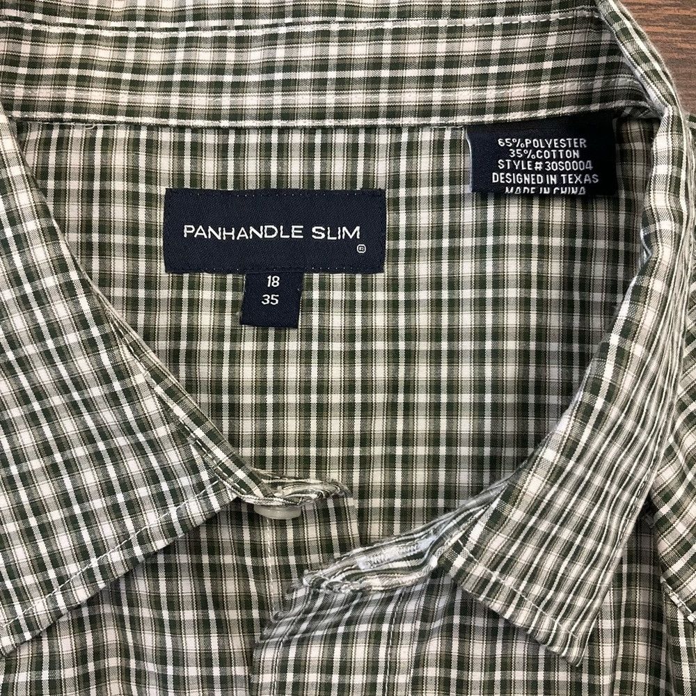 Other PANHANDLE SLIM Green Western Yoke Pearl Snap Plaid Shirt Size US XL / EU 56 / 4 - 2 Thumbnail