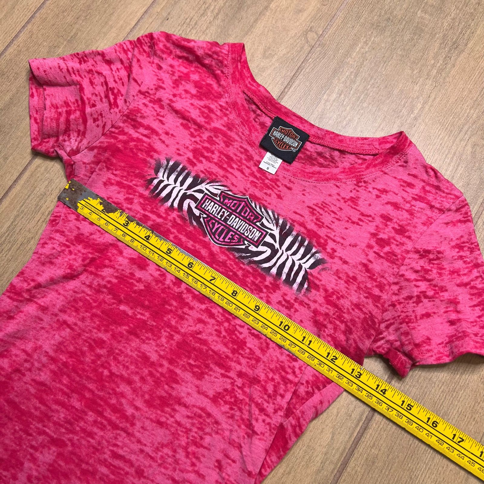 Harley Davidson Vintage Harley-Davidson pink burnout USA Women Sz Small Y2K Size S / US 4 / IT 40 - 5 Thumbnail