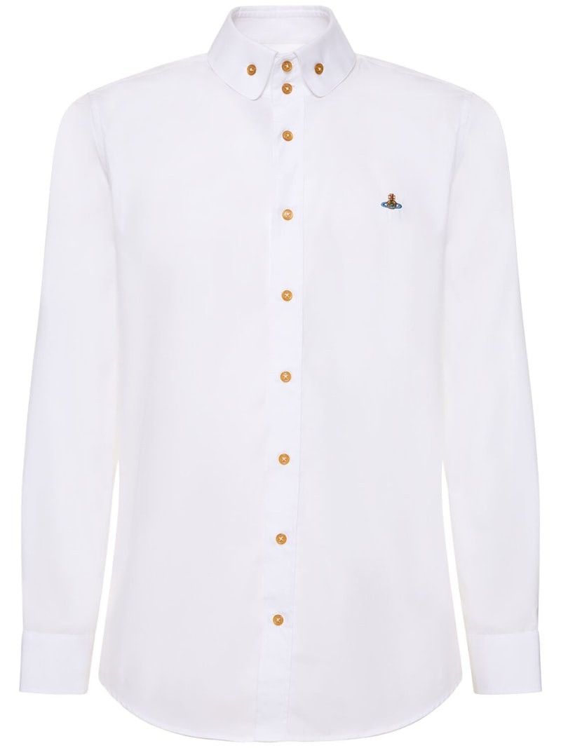 Vivienne Westwood o1y0525 Logo Solid Color Shirt in White Size US M / EU 48-50 / 2 - 1 Thumbnail