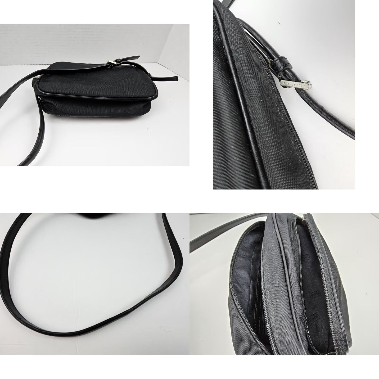 Coach Coach Crossbody Shoulder Bag Purse - Leather Trim Twill Leather Black - Women’s Travel Shoulder Bag Size ONE SIZE - 8 Thumbnail