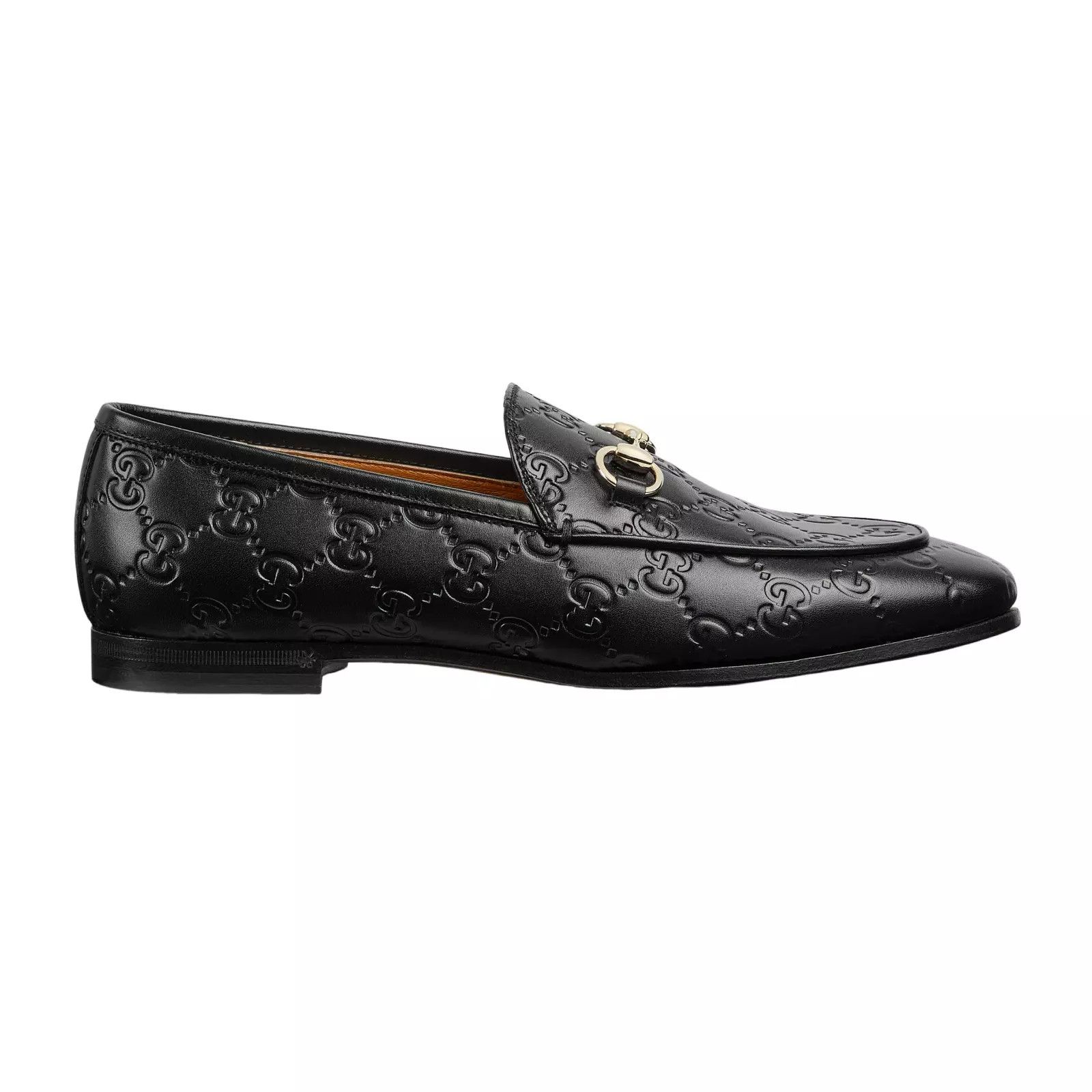 GUCCI Jordaan Women's Black GG Leather Loafers New