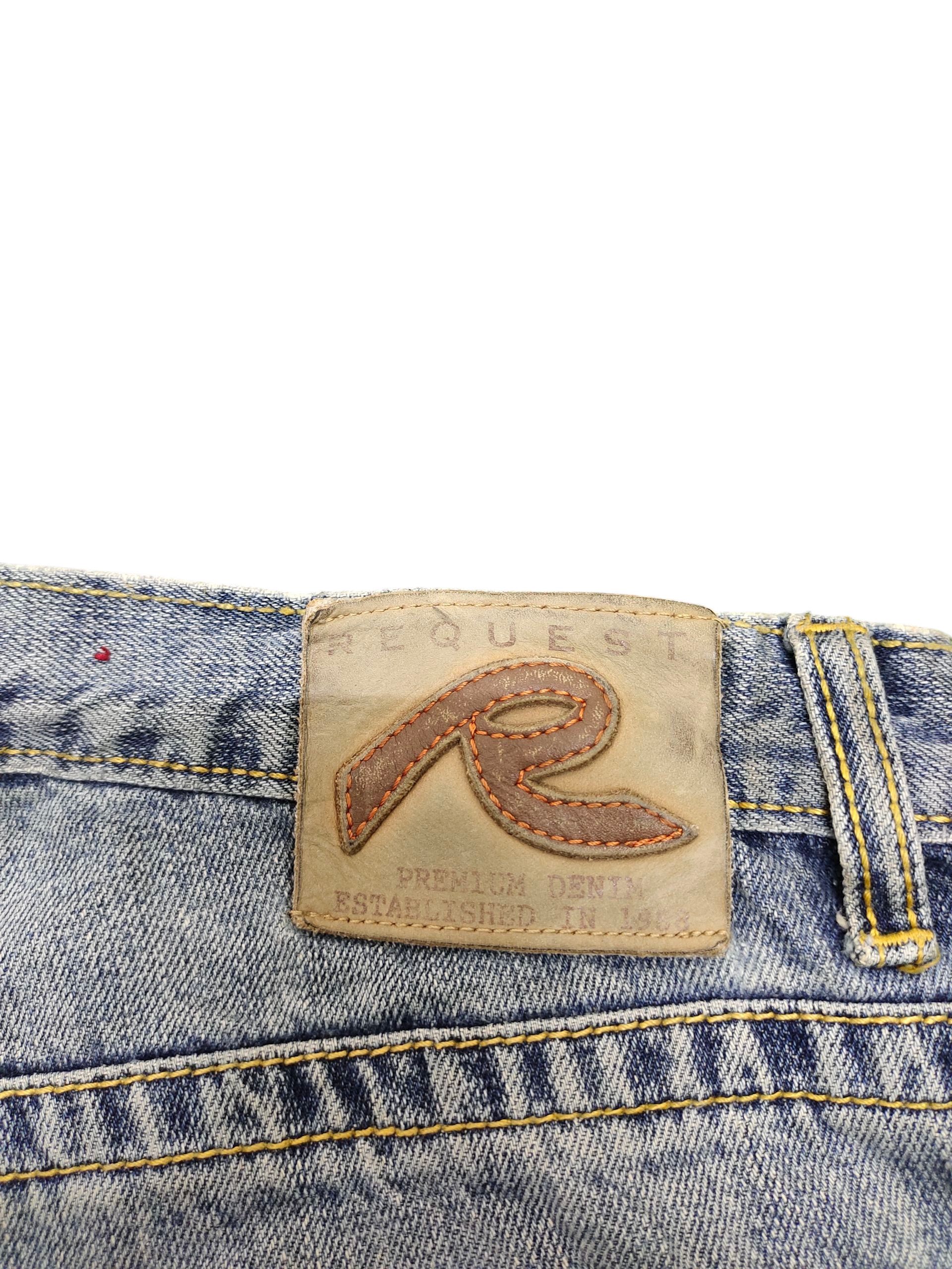 Artful Dodger Vintage Request Embroidered Distress Loose Denim Jeans Size US 34 / EU 50 - 10 Thumbnail