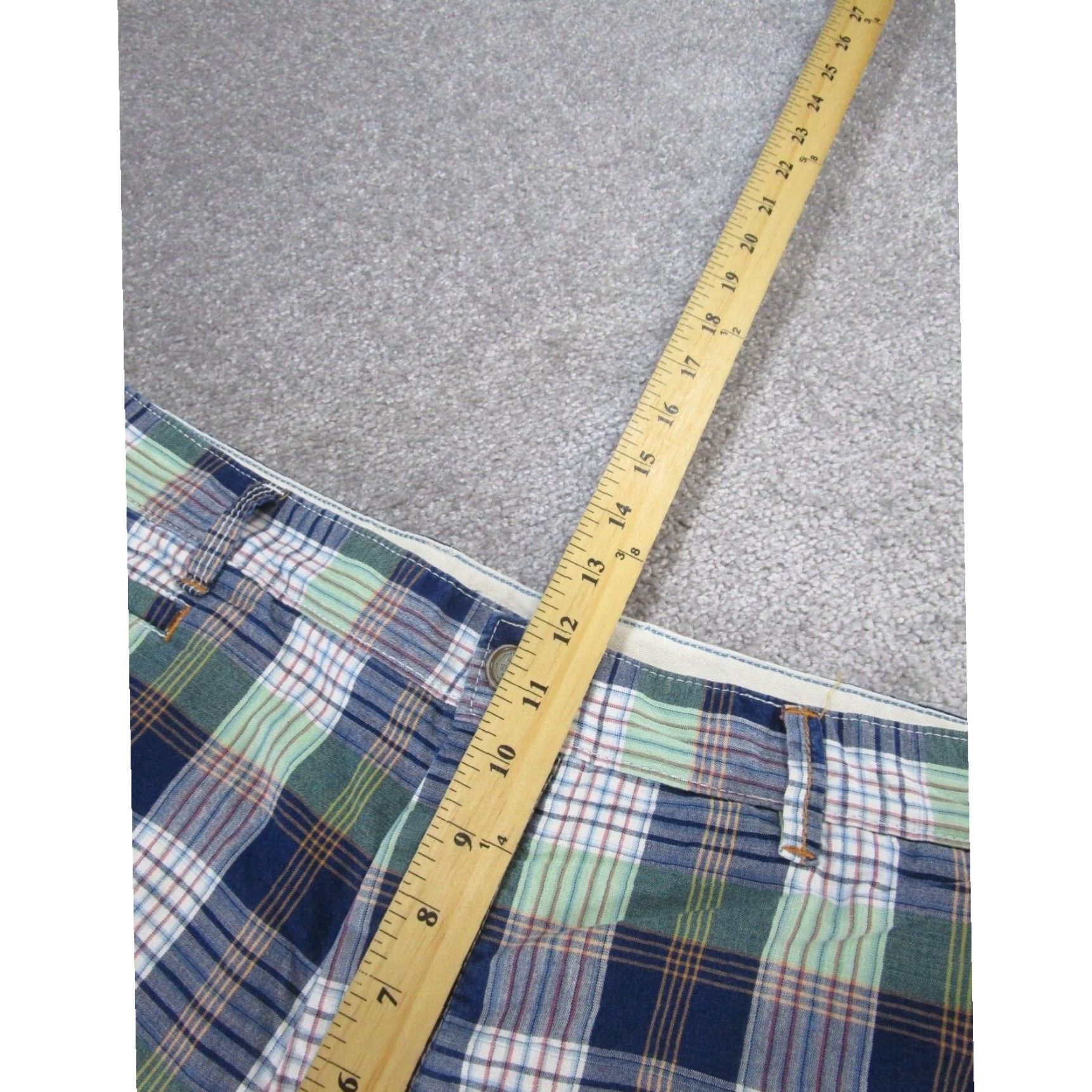 Tommy Bahama Tommy Bahama Mens Shorts 35 Extra Large XL Blue Green White Cotton Madras Plaid Size US 35 - 5 Thumbnail