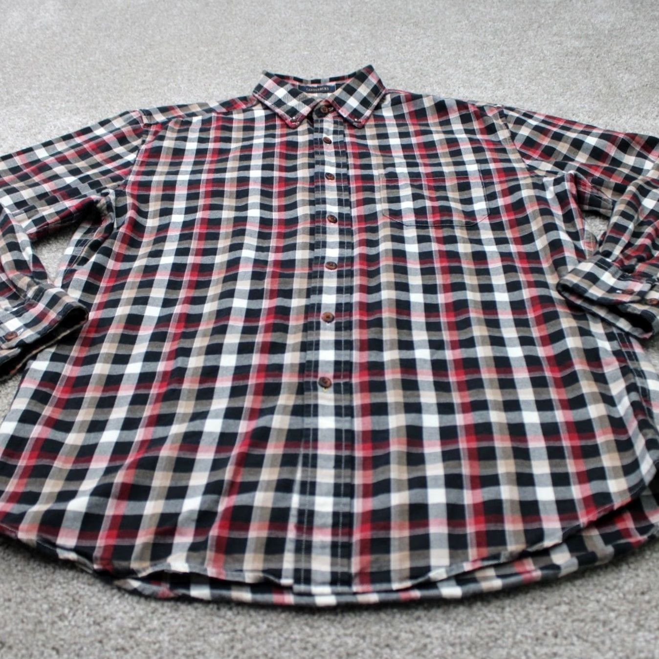 Pendleton Pendleton Shirt Mens Medium Red/Black Plaid Button-Down Wool/Cotton Long Sleeve Button-Up Size US M / EU 48-50 / 2 - 3 Thumbnail