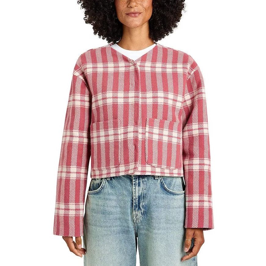 Splendid Splendid Women Coral Plaid Wool Reversible Jacket Size M Size M / US 6-8 / IT 42-44 - 3 Thumbnail