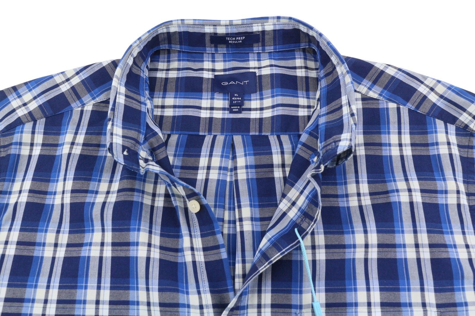 Gant TECH PREP OXFORD CHECK XL Blue Button-Down Shirt 87489 Size US XL / EU 56 / 4 - 5 Thumbnail