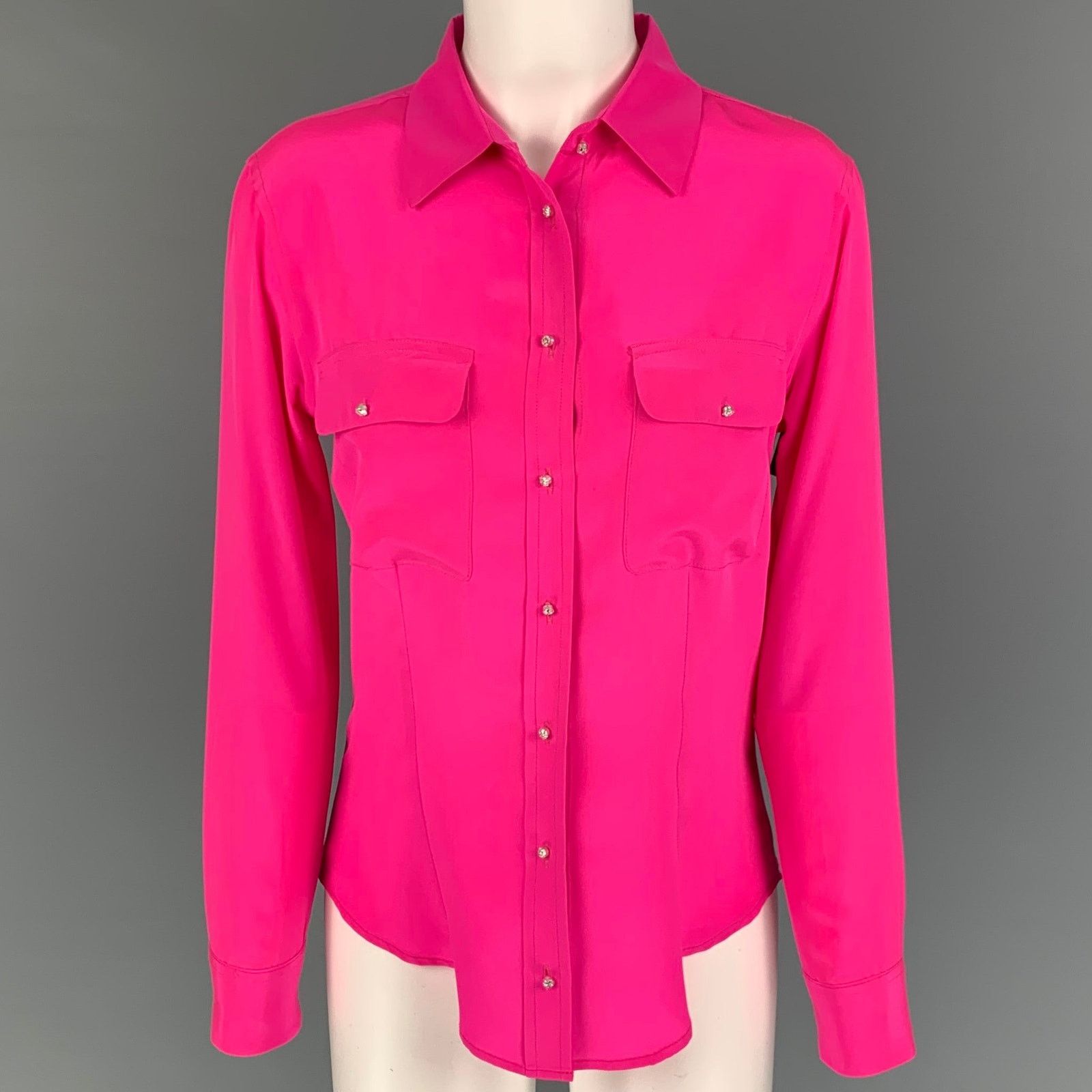 Equipment EQUIPMENT Size S Pink Silk Patch Pockets Shirt Size S / US 4 / IT 40 - 1 Thumbnail