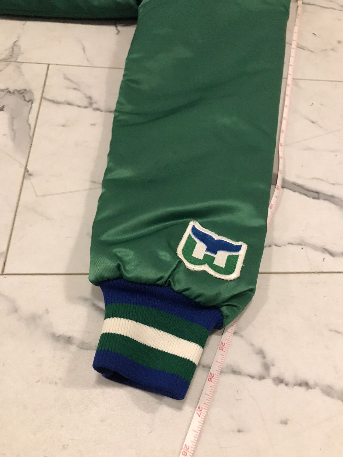 NHL × Starter × Vintage Rare Vintage 90s Hartford Whalers satin jacket Size US L / EU 52-54 / 3 - 8 Thumbnail