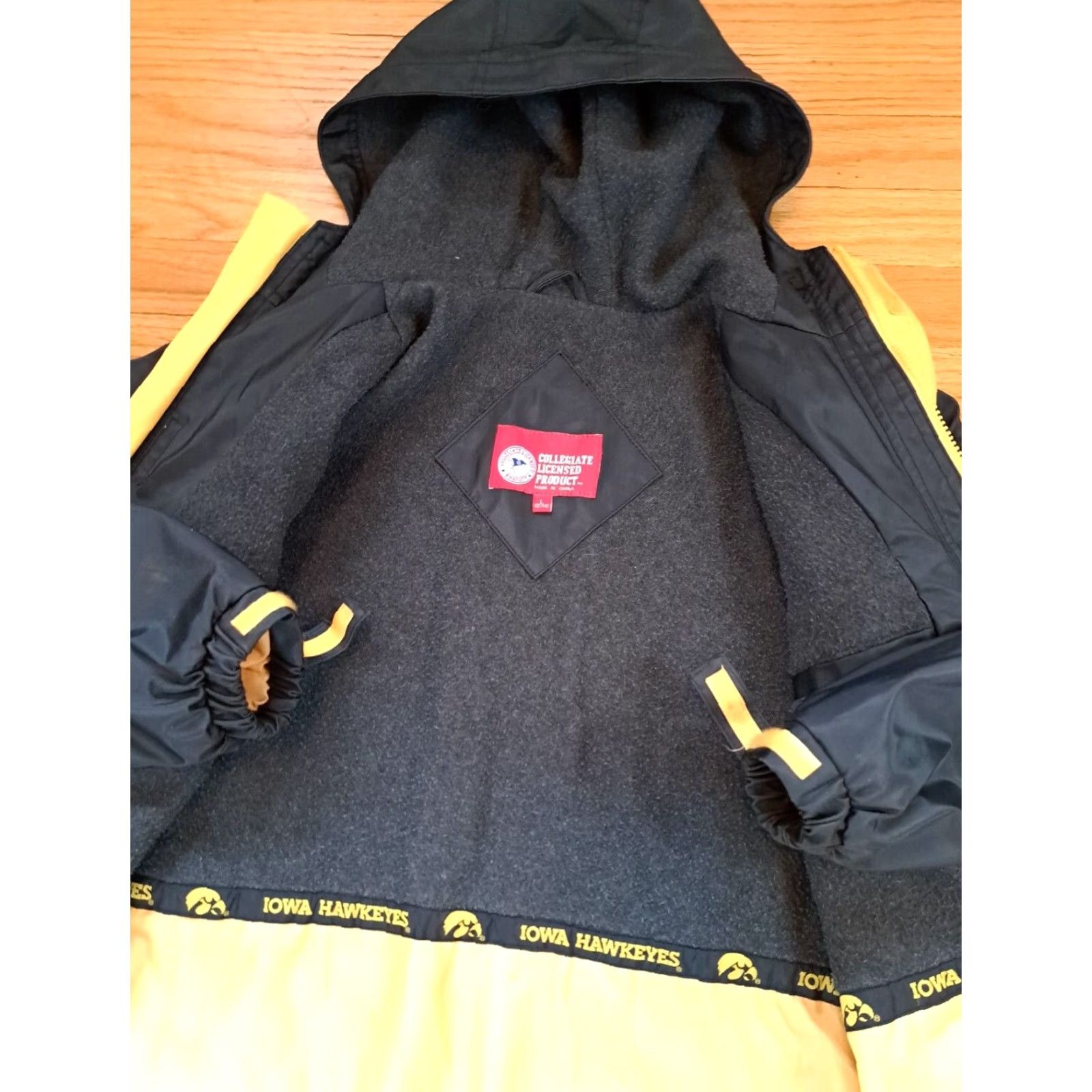 Vintage Iowa Hawkeyes Insulated Full Zip Hooded Parka Field Jacket Large Heavy Size US L / EU 52-54 / 3 - 7 Thumbnail