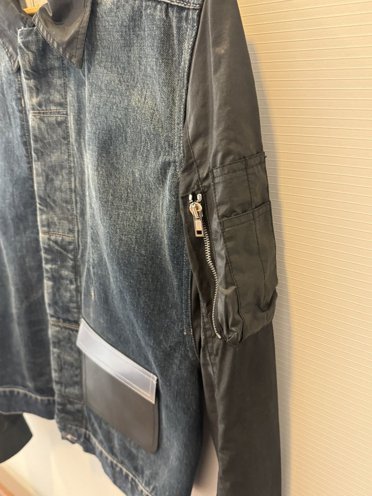 Rick Owens Drkshdw DRKSHDW 15SS Pocket Leather Denim jacket Size US S / EU 44-46 / 1 - 4 Thumbnail