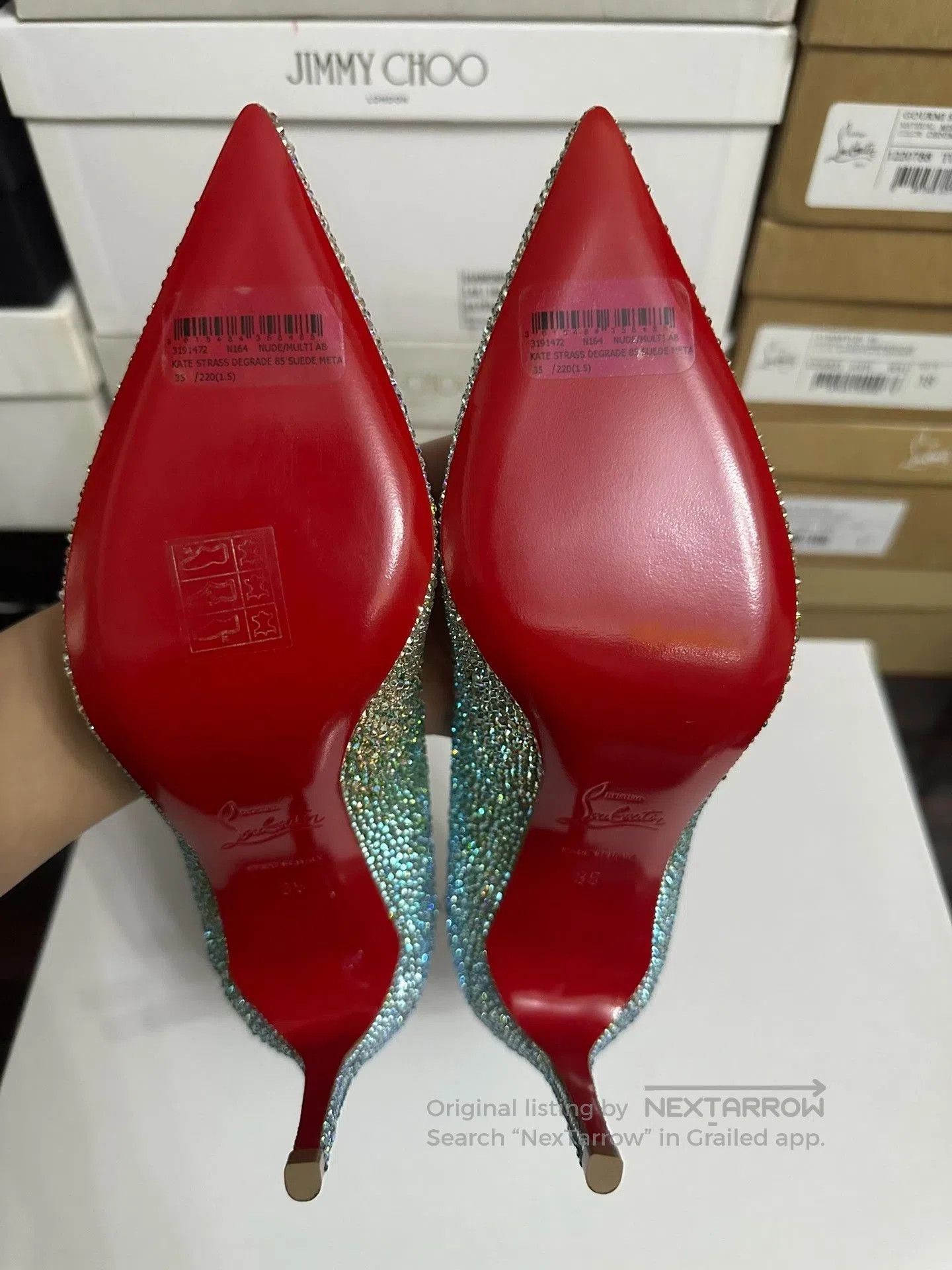 Christian Louboutin Christian Louboutin Mermaid Gradient Crystal Heels. Size US 4 / IT 34 - 8 Thumbnail