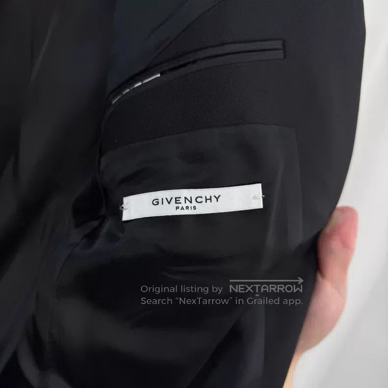 Givenchy Givenchy Black Wool Blazer Jacket with Steel Logo Size US M / EU 48-50 / 2 - 5 Thumbnail