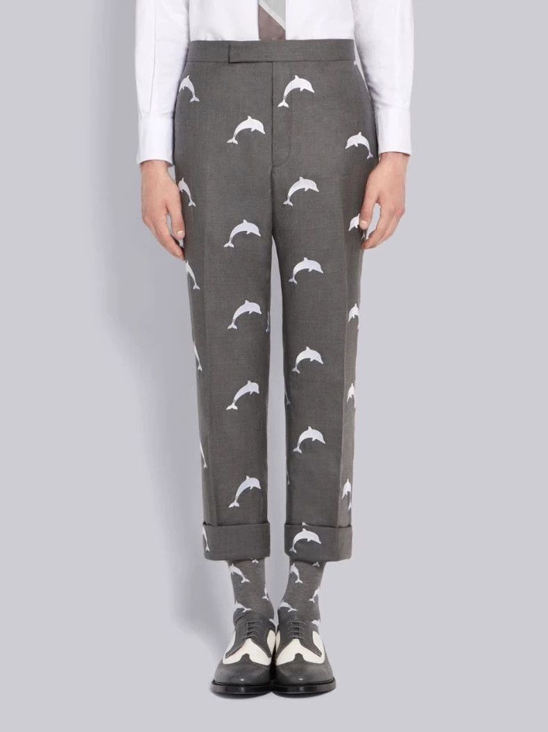 Thom Browne Thom BrowneDolphin embroidered suit pants 2503-Nextarrow Size US 30 / EU 46 - 1 Thumbnail
