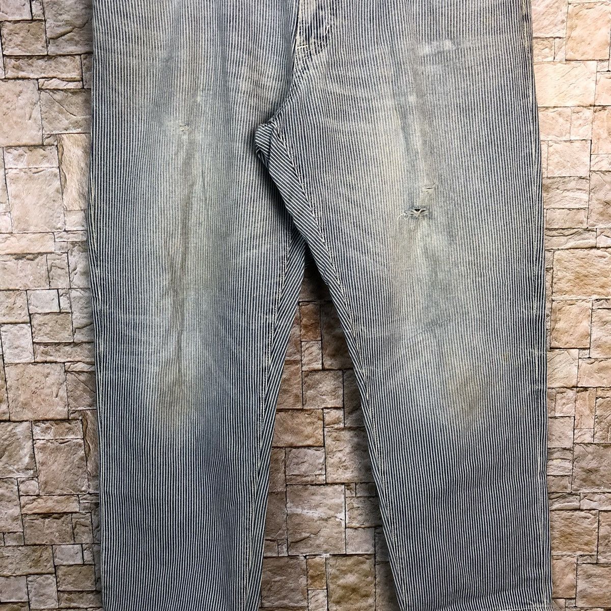 GU GU Grey Stripe Casual Pants #A346 Size US 33 - 6 Thumbnail