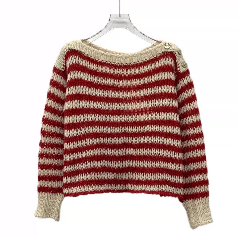 Christian Dior Striped Long Sleeve Knit Sweater- DMC