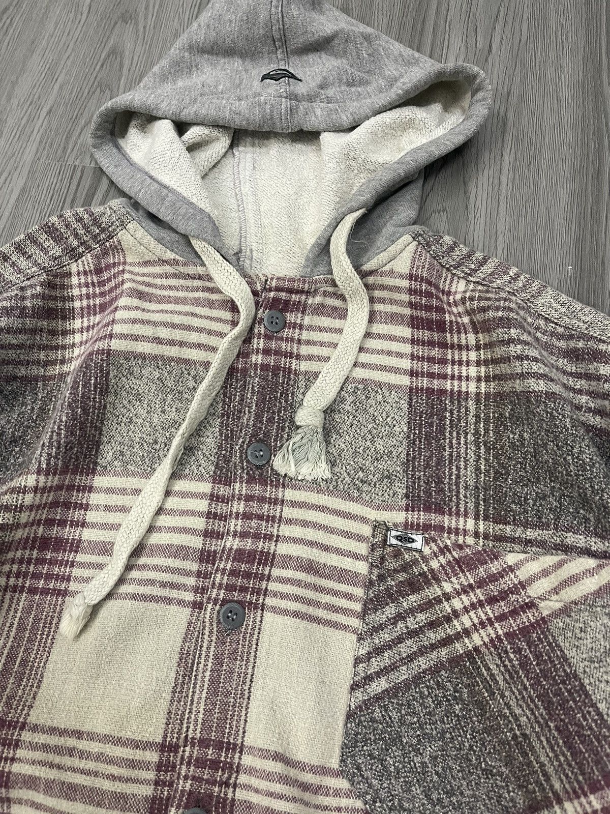 Quiksilver Quiksilver Saltwater denim plaid oversized hooded flannel Size US M / EU 48-50 / 2 - 6 Thumbnail