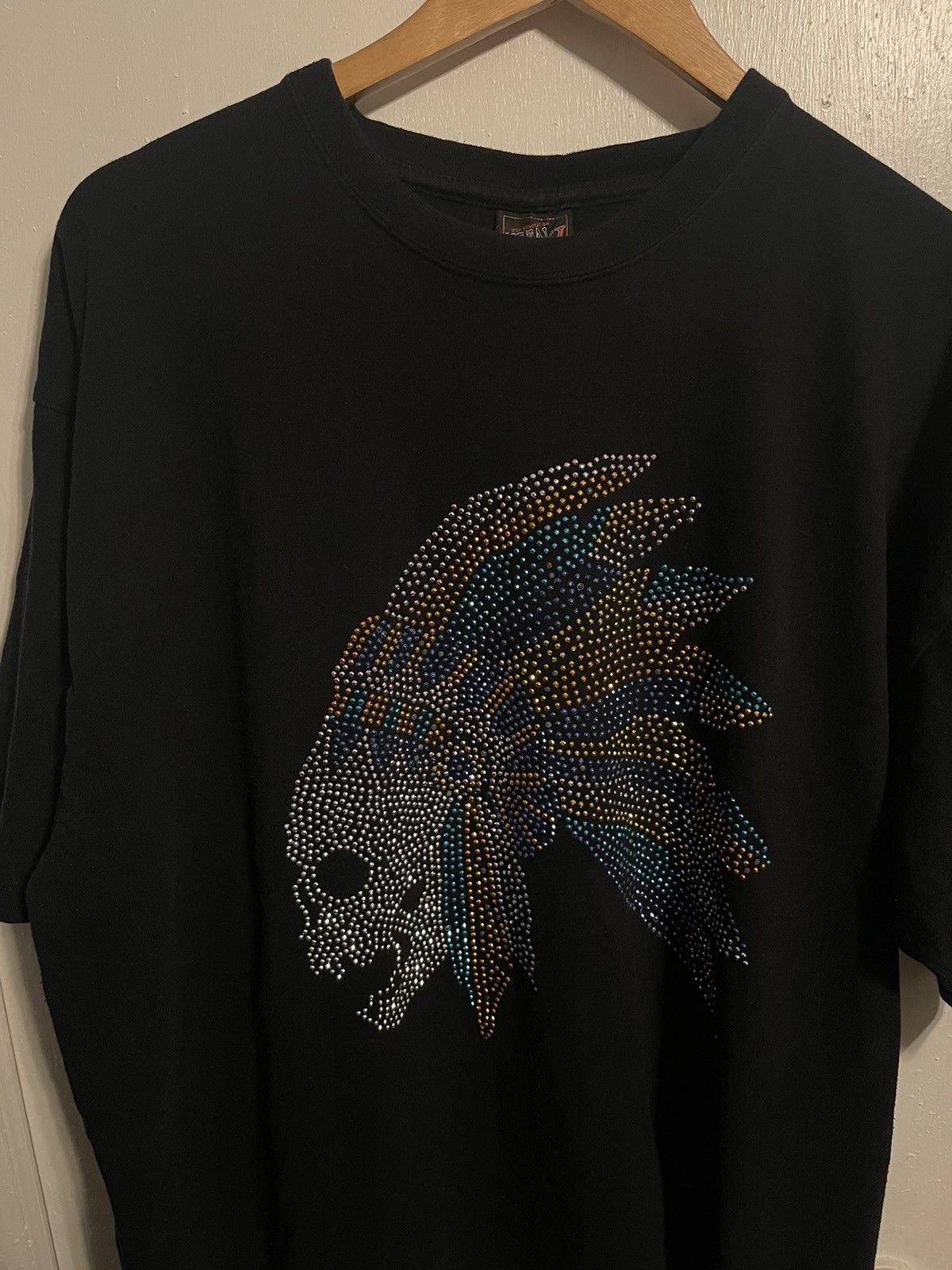 Vintage Feather Skull Tee Size US XXL / EU 58 / 5 - 2 Thumbnail