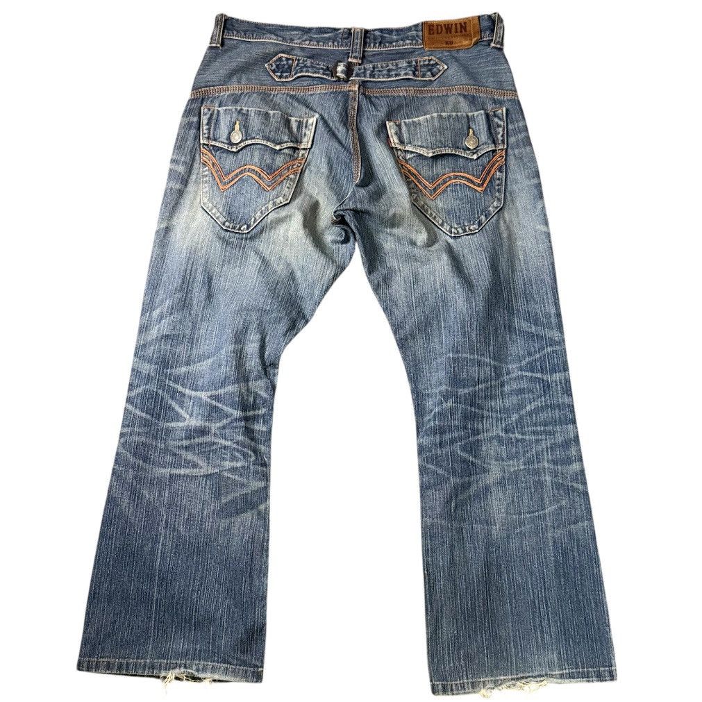 Edwin Vintage 90s Japanese Edwin XV Distressed Baggy Flared Denim Size US 34 / EU 50 - 2 Thumbnail
