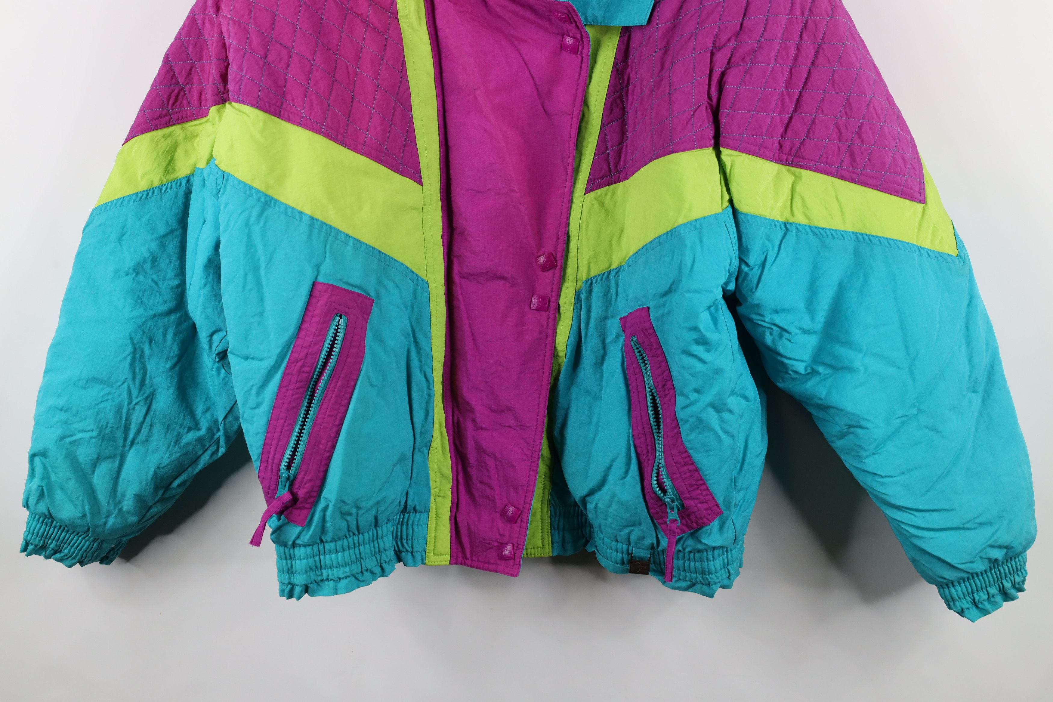 Helly Hansen × Vintage Vintage 90s Helly Hansen Ski Snowboard Puffer Jacket Neon Size XL / US 12-14 / IT 48-50 - 3 Thumbnail