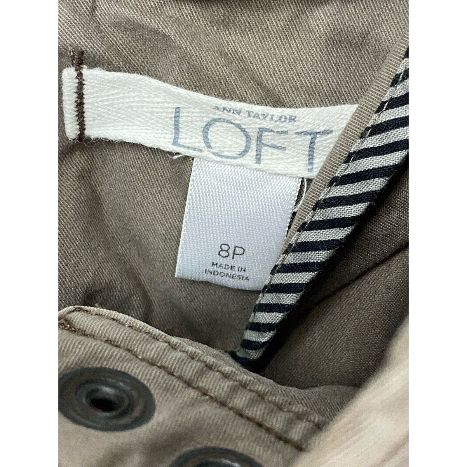 Loft Ann Taylor Loft Jacket Khaki Military Cargo Utility Button Size M / US 6-8 / IT 42-44 - 5 Thumbnail