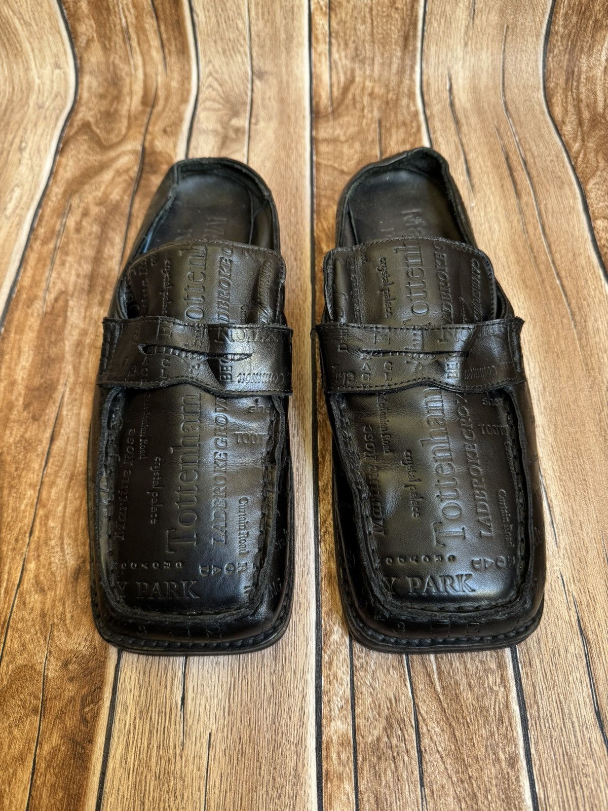 Martine Rose text embossed square toe mules Size US 8.5 / IT 38.5 - 1 Thumbnail