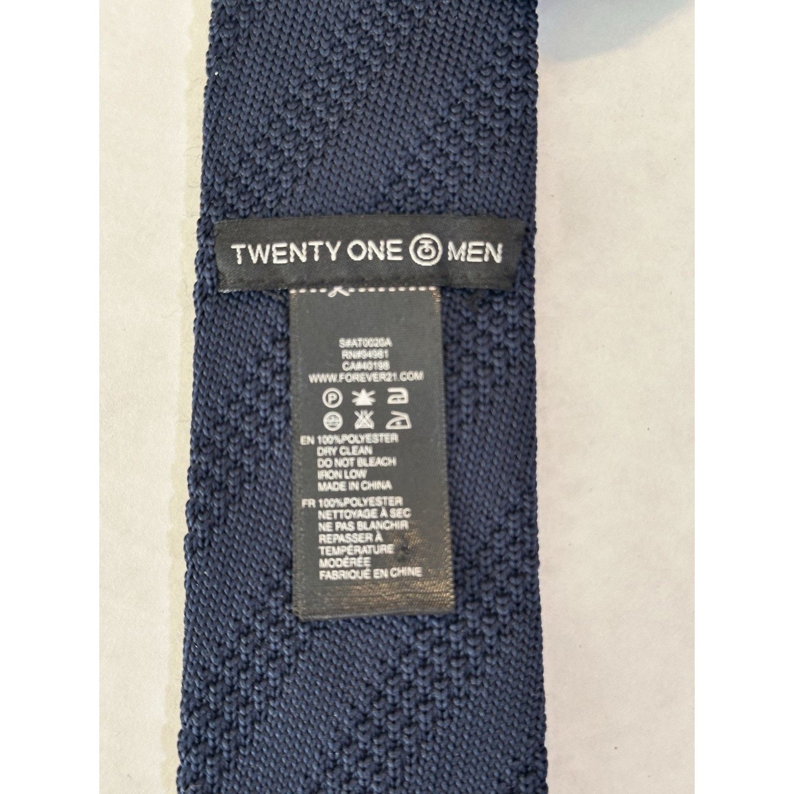 Twenty Twenty One Mens Neck Tie Knit Mesh Square End Blue Preppy Size ONE SIZE - 3 Thumbnail