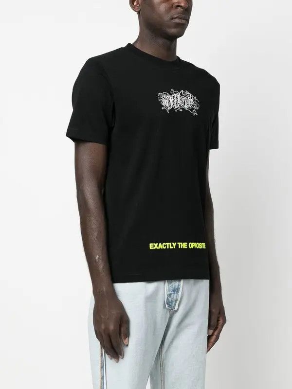 Off-White o1y0325 Logo Crewneck T-Shirt in Black Size US XXS / EU 40 - 3 Thumbnail