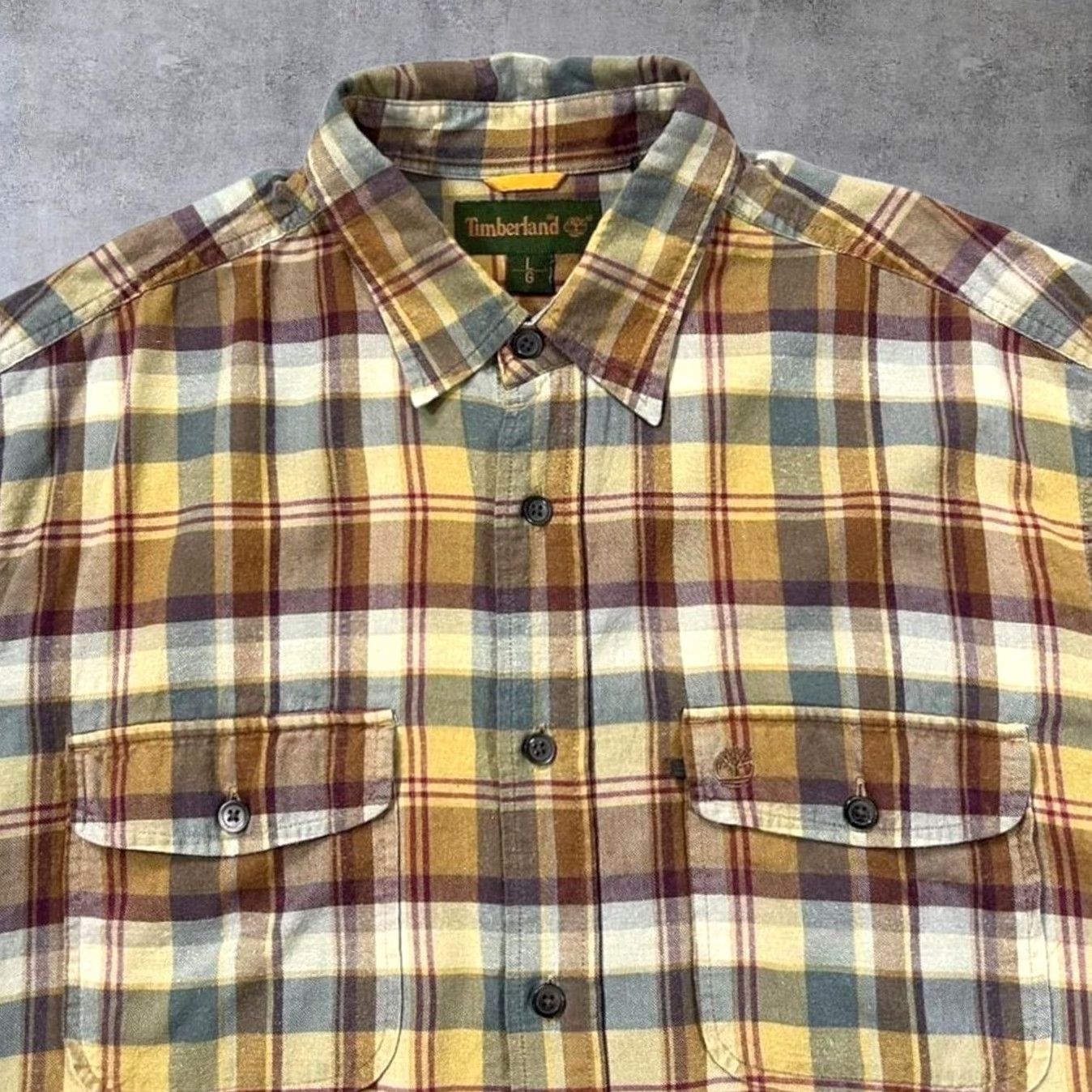Timberland VINTAGE Timberland Shirt Plaid Check Long Sleeve Cotton Pocket Logo XL L Men Multicoloured Brown/Grey/Burgundy 90s #SH67 Size US L / EU 52-54 / 3 - 3 Thumbnail