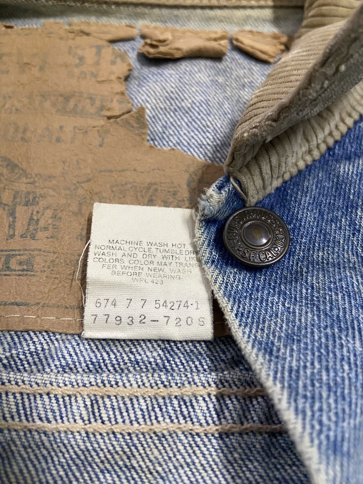 Levi's Vintage 80s Levis Denim Jacket Trucker 77932 Size US S / EU 44-46 / 1 - 10 Thumbnail