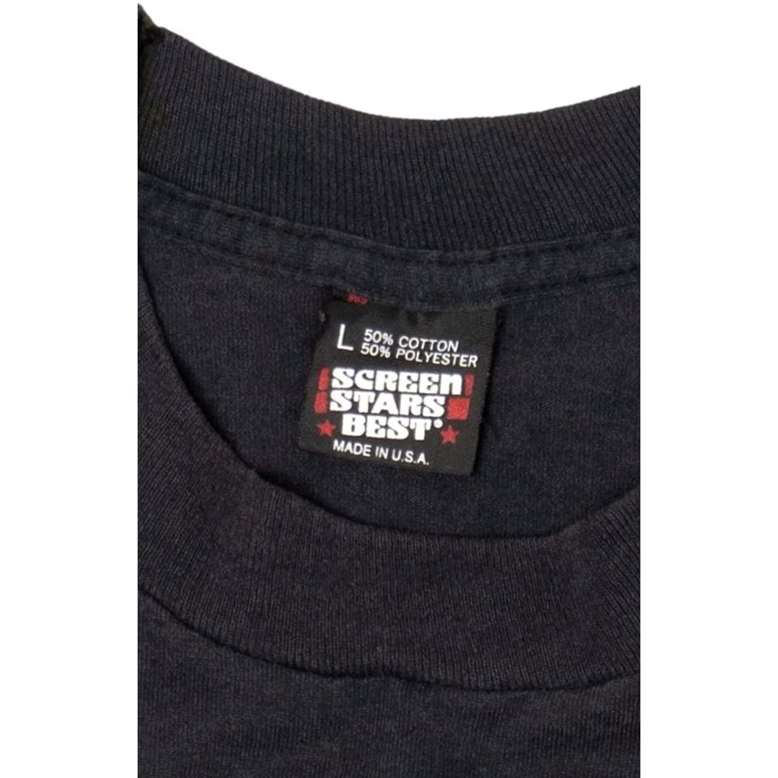 Vintage Vintage Vietnam Soldiers "Its One Thing To Say It" Black T-Shirt (1990s) - Screen Stars Large Unisex Cotton/Poly Short Sleeve Tee Size US L / EU 52-54 / 3 - 3 Thumbnail